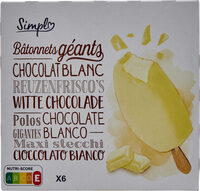 Bâtonnets géants chocolat blanc