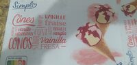 Glaces cône vanille fraise