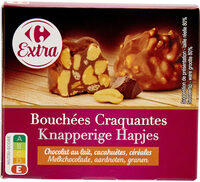 Bouchées craquantes chocolat au lait, cacahuètes, céréales