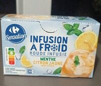 Infusion a froid menthe citron jaune