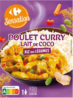 Poulet curry lait de coco Riz aux légumes