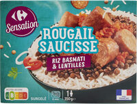 ROUGAIL SAUCISSE Riz BASMATI & LENTILLES