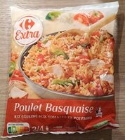 Poulet basquaise riz cuisiné tomates poivrons
