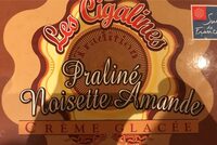 Crème glacée praliné noisettes amandes