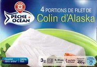4 Portions de Filet de Colin d'Alaska, Surgelé