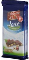 Chocolat au lait et aux noisettes