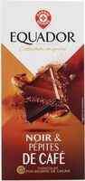 Chocolat noir dégustation aux pépites au café