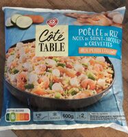 Poêlée de riz, crevettes et noix de Saint-Jacques