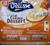 Crème dessert saveur vanille sur lit de caramel