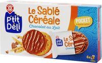 Sablé céréales P'tit Déli Chocolat au lait pocket