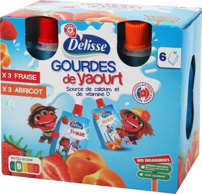 Yaourts en gourde abricot et fraise x 6