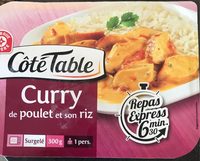 Poulet au curry et riz surgelé
