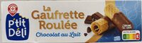 Gaufrette roulée nappée de chocolat au lait