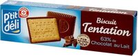 Biscuit tentation petit beurre napé de 63% de chocolat au lait