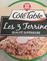 Assortiment de 3 terrines : campagne, canard à l'Armagnac et lapin aux herbes