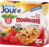 Barres céréales moelleuses fruits rouges x 6