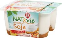 Spécialité au soja sur lit de pêches