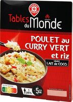 Poulet au curry vert et riz sauce lait de coco