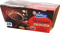 Mousse au chocolat noir sur croustillant praliné