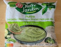 Purée courgette, céleri-rave, brocoli, petit pois doux