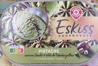 Glace pistache sauce chocolat et éclats de pistaches grillées