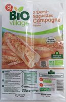Demi-baguettes de campagne précuites x 2