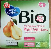 Purée bio Mots d'Enfants Pomme williams 4 mois