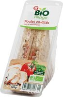 Sandwich club poulet crudités bio