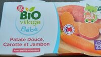 Purée patate douce, carotte et jambon