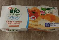 Bol carottes, tomates, riz poulet bio 6mois