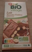 Chocolat lait noisettes entières