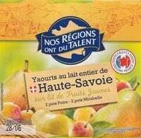 Yaourts au lait entier de haute-savoie sur lit de fruits