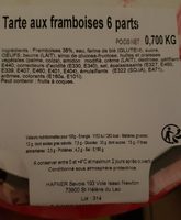 Tarte aux framboises 6 parts