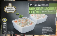 2 cassolettes surgelées Noix de St Jacques et Fèves sauce Sauternes