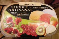 Sorbet Abricot plein fruit artisanal