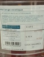 Melange de fruits secs