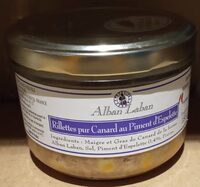 Rillettes pur canard au piment d'Espelette