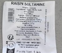 Raisin sultanine