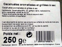 Cacahuètes aromatisées et grillées à sec