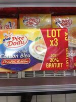 Escalope cordon bleu goût poulet bacon (lot x3 dont 20% gratuit)