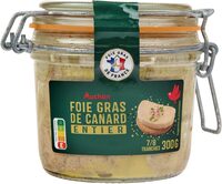 Auchan foie gras canard entier bocal 300g