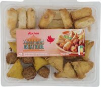 RECETTE D'ASIEASSORTIMENT ASIATIQUEX24 6 MINI NEMS PORC4 MINI NEMS CREVETTES6 BOULETTES PORC THAI4 SAMOSSAS POULET4 SAMOSSAS BOEUFSAUCES NUOC MAM et AIGRE DOUCE