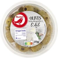 Olives vertes dénoyautées à l'ail