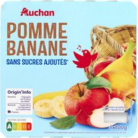 Pomme banane sans sucres ajoutés**Conformément à la réglementation applicable aux purées. Contient des sucres naturellement présents dans les fruits.