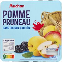 Pomme pruneau sans sucres ajoutés**Conformément à la réglementation applicable aux purées. Contient des sucres naturellement présents dans les fruits.