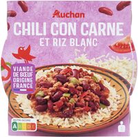 Chili con carne et riz blanc