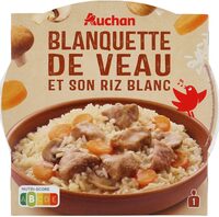 Blanquette de veau et son riz blanc