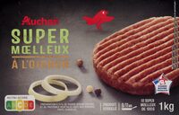 Super moelleux à oignonsPréparation à 51% de viande bovine hachée et de protéines végétales avec des oignons frits, surgelée