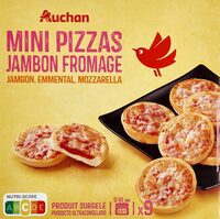 MIni pizzas Jambon fromageJambon + Mozzarella + Emmental