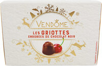Les griottes enrobées de chocolat noir.
